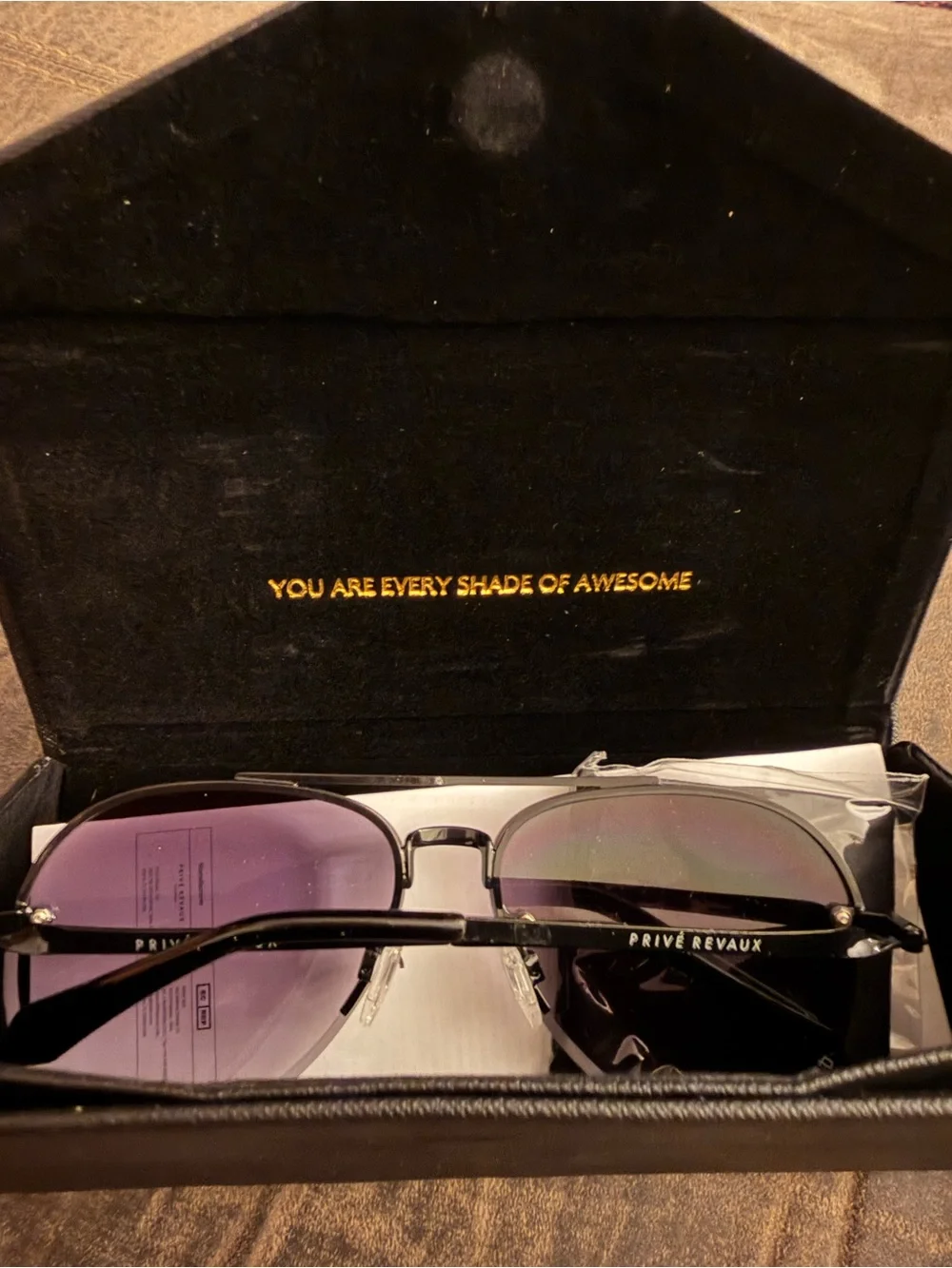 Privé Revaux The Bijou 807 Black Aviator Sunglasses